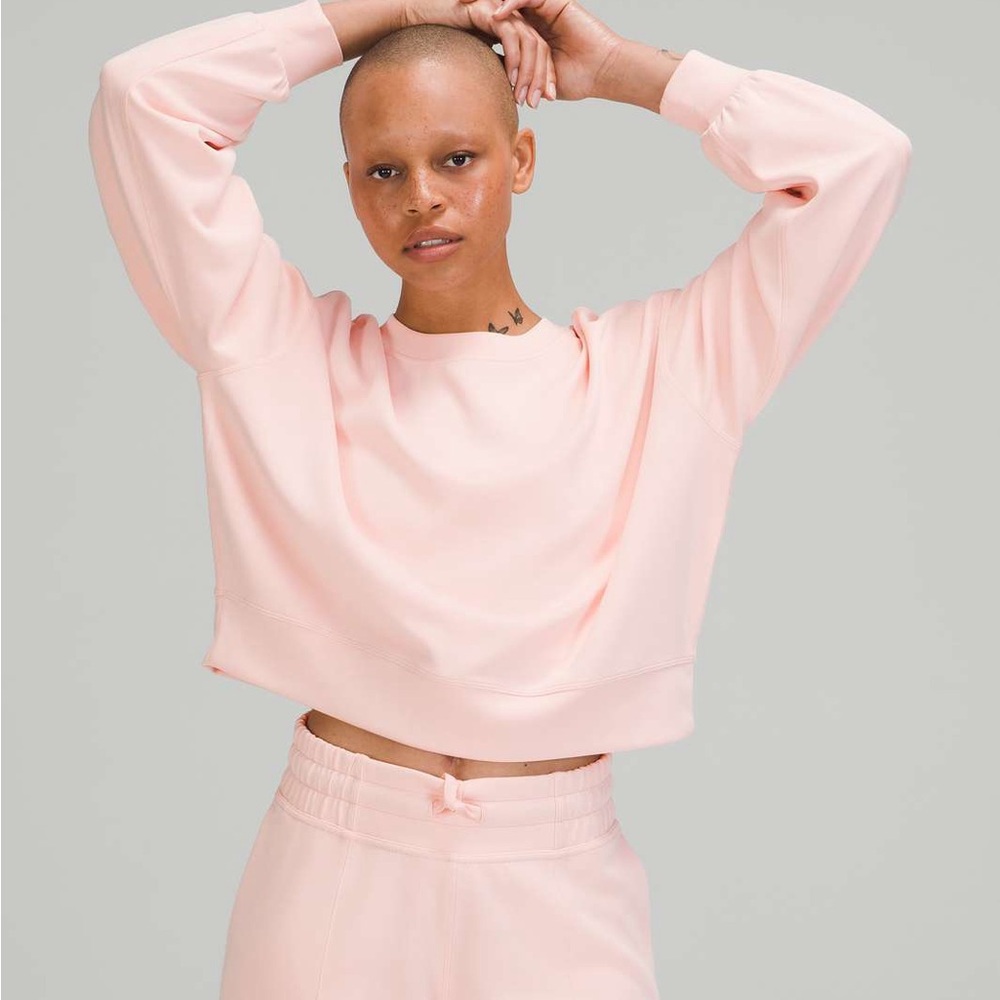 Lululemon Softstreme Perfectly Oversized Cropped Crew sweatshirt Pink